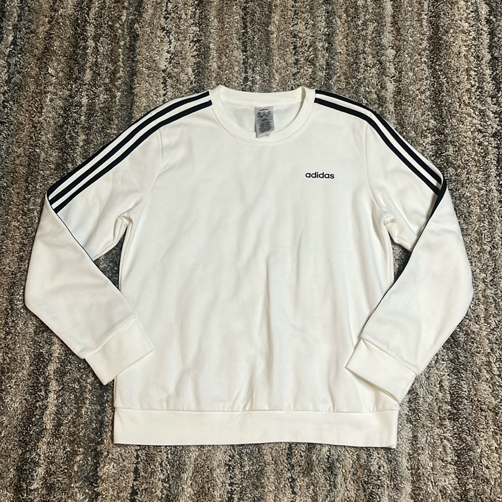 Adidas White Crewneck